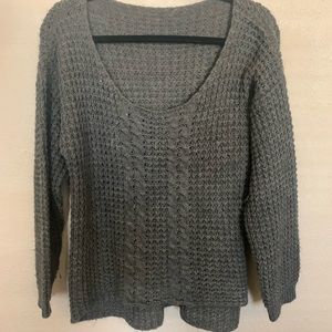 Brownish Grey Crochet Sweater